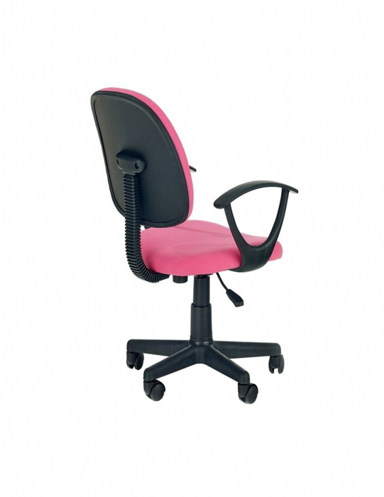 Scaun de birou pentru copii HM Darian Bis, roz, cu spatar ergonomic si baza cu roti [3]