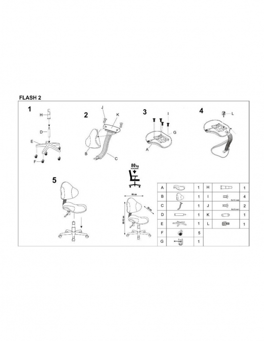 Scaun birou copii HM Flash 2 verde - gri [4]