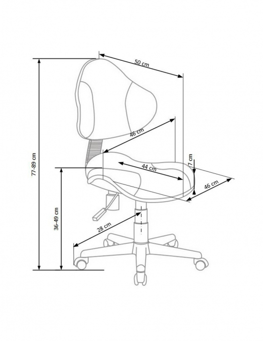 Scaun birou copii HM Flash 2 verde - gri [5]