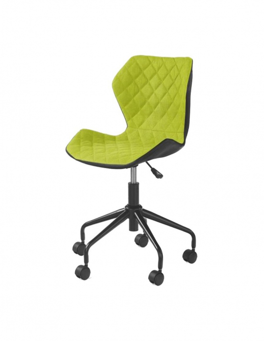Scaun birou copii HM Matrix negru-verde, tapiterie piele ecologica si stofa [2]