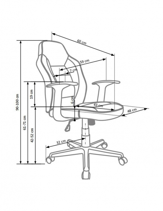 Scaun de birou ergonomic HM Nemo, rosu si negru [3]