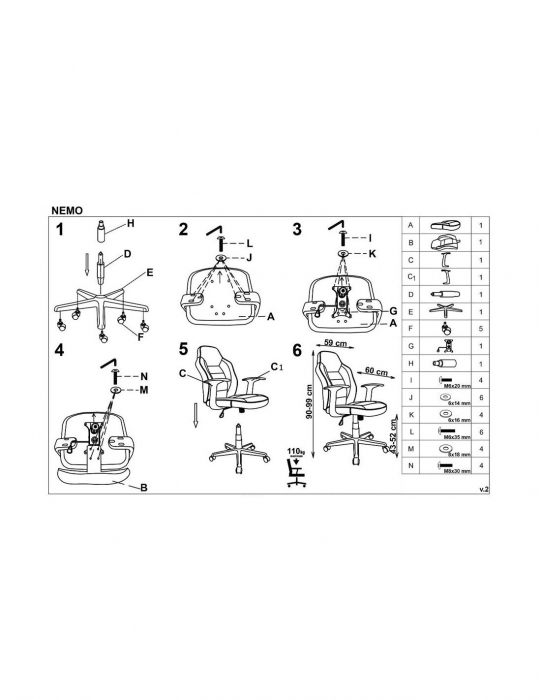 Scaun de birou ergonomic HM Nemo, rosu si negru [4]