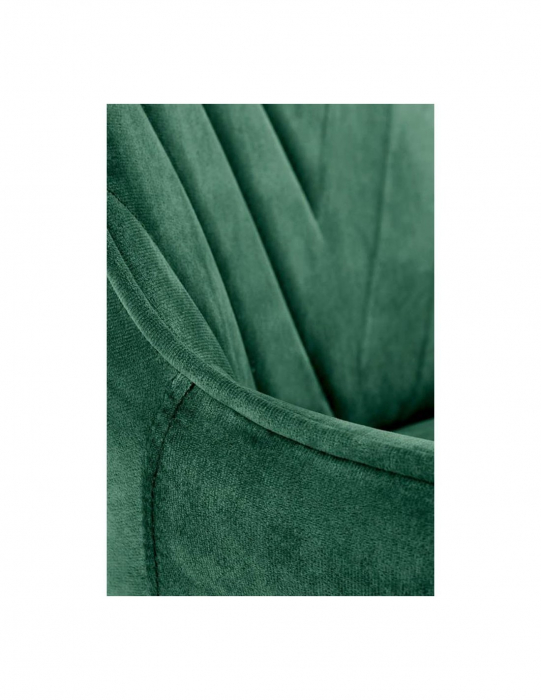 Scaun de birou copii HM Rico, verde, catifea, baza cromata cu roti [6]
