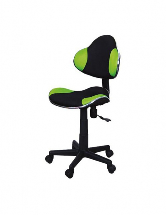 Scaun birou copii SL QG2 verde negru cu spatar ergonomic si baza cu roti [2]