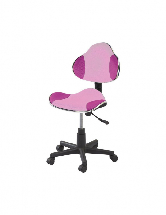 Scaun birou copii SL QG2 roz, cu spatar si sezut ergonomic din stofa [2]