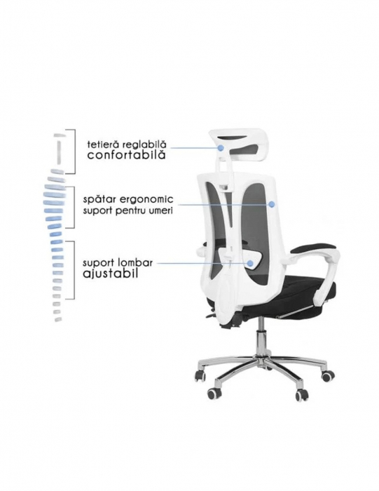 Scaun birou egonomic cu suport picioare OFF 420 [4]