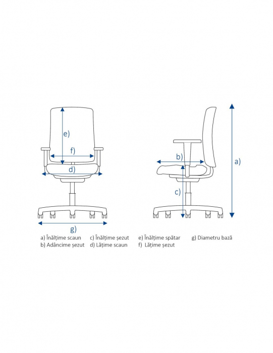 Scaun de birou ergonomic Vertigo negru, vedere laterală [4]