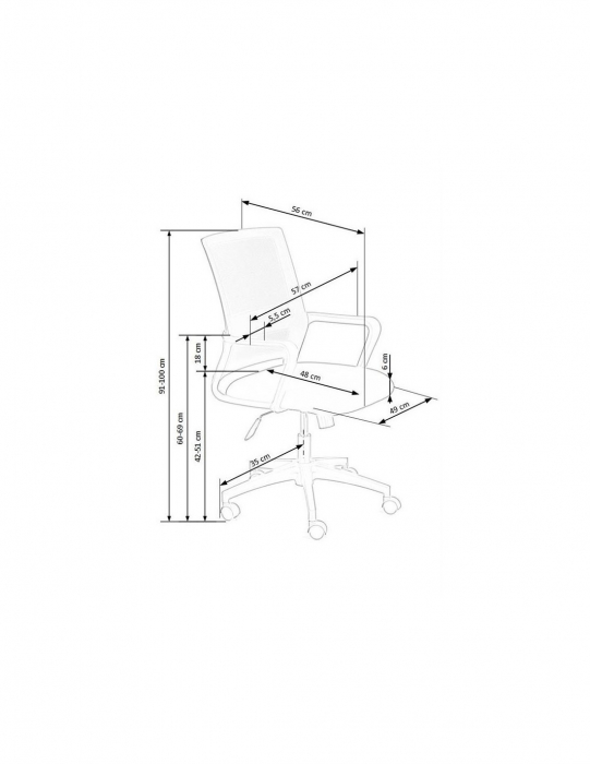 Scaun de birou ergonomic HM Mauro, gri-negru, cu spătar din mesh [3]