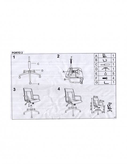 Scaun de birou HM Porto 2 alb, piele ecologica, baza cromata [5]