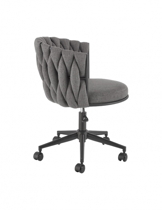 Scaun de birou gri HM Talon cu design matlasat si baza cu roti [3]