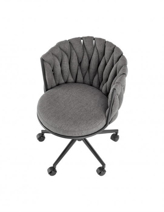 Scaun de birou gri HM Talon cu design matlasat si baza cu roti [5]