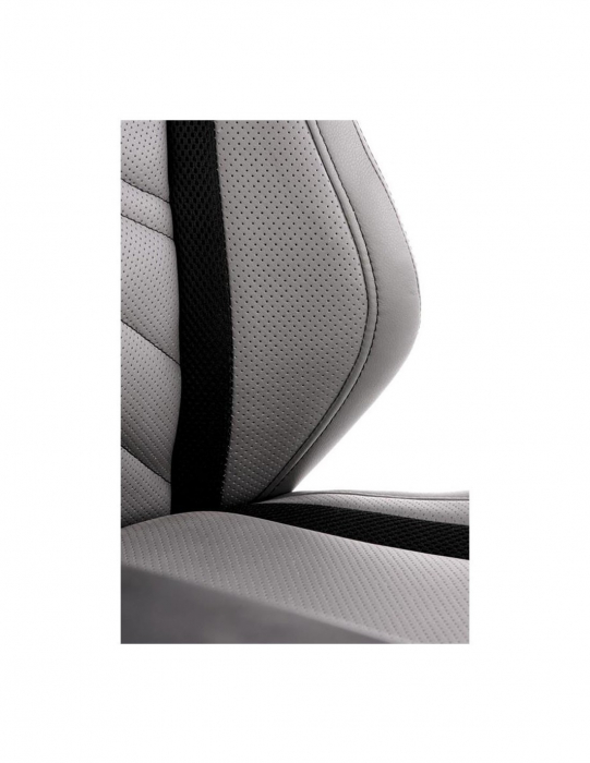 Scaun de birou ergonomic HM Tanger, piele ecologica gri [8]