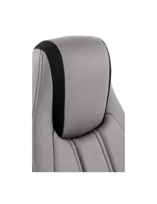 Scaun de birou ergonomic HM Tanger, piele ecologica gri [9]