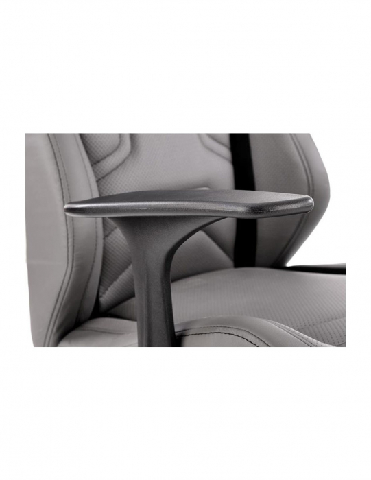 Scaun de birou ergonomic HM Tanger, piele ecologica gri [5]