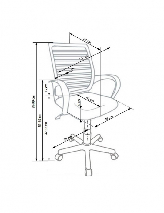 Scaun birou mesh HM Santana gri [5]