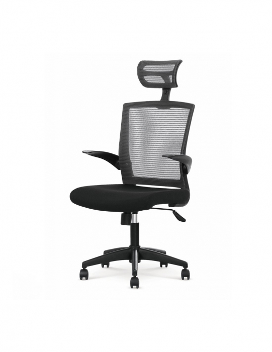 Scaun de birou ergonomic HM Valor negru-gri cu tetiera si spatar din mesh [4]