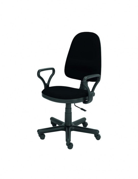 Scaun de birou negru HM Bravo cu suport lombar si roti [2]