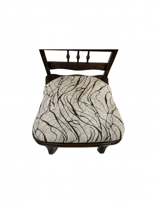 Scaun bucatarie Euro wenge cu tapiterie cu imprimeu linii [2]