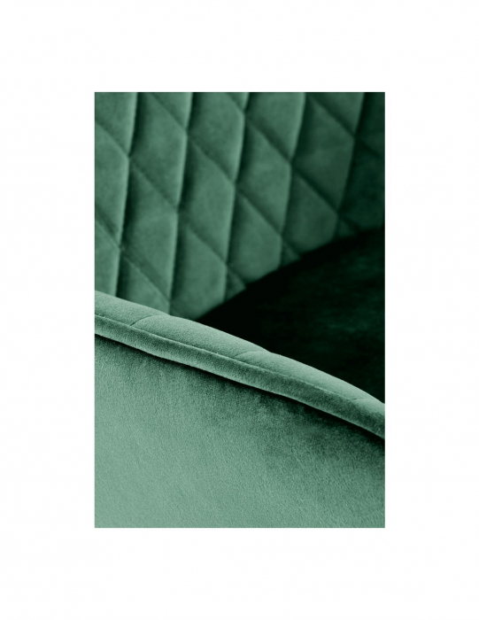 Scaun de bar HM H103 Verde cu spatar matlasat si baza metalica [3]
