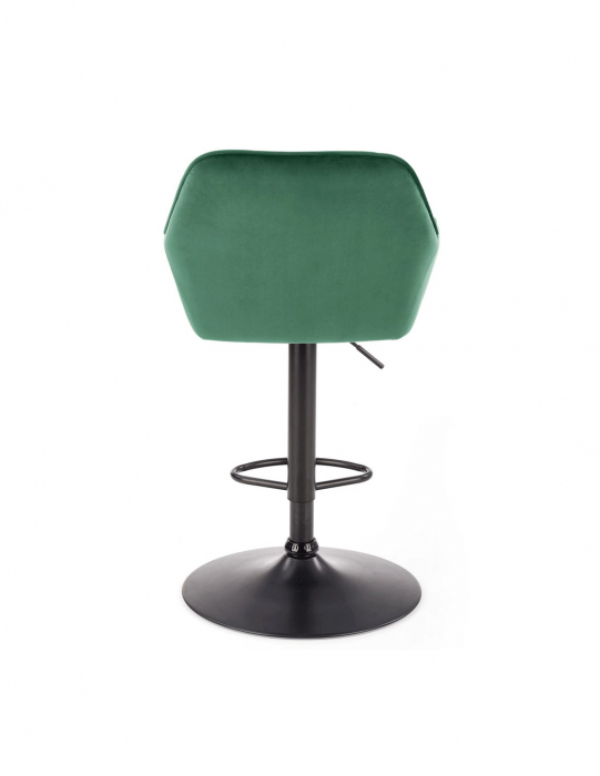Scaun de bar HM H103 Verde cu spatar matlasat si baza metalica [8]