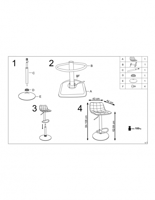 Scaun de bar HM H120 gri cu picioare aurii, catifea [12]