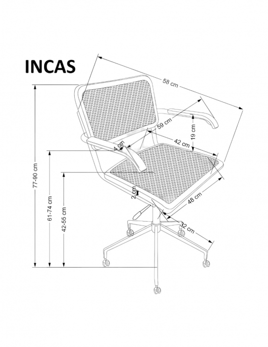 Scaun de birou pentru copii HM Incas cu sezut si spatar din ratan [9]