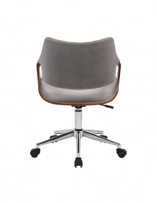 Scaun de birou HM Colt, din catifea gri, cu picioare cromate și design modern [4]