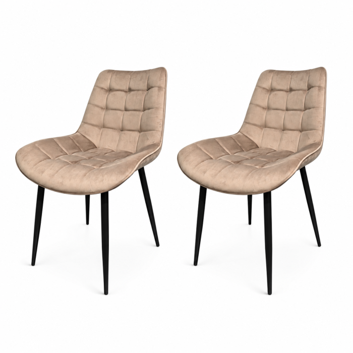 Scaun de living si bucatarie Gloria FDC 20, catifea, cadru metalic, 90 kg, 87x54x44 cm, bej [3]