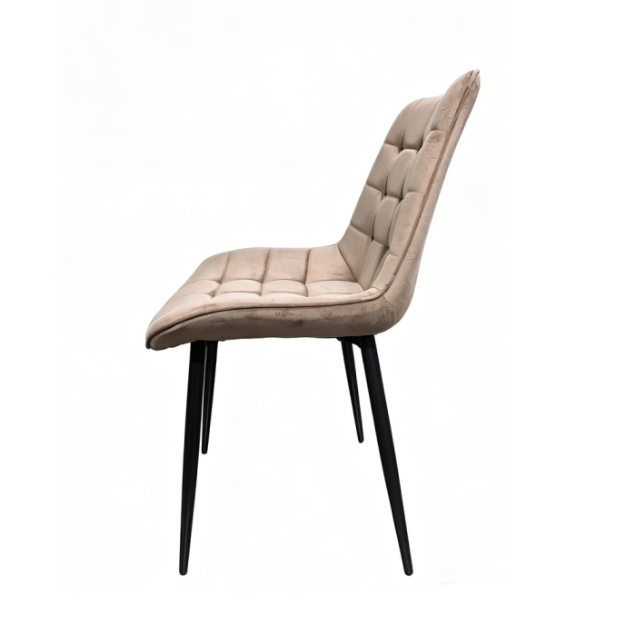 Scaun de living si bucatarie Gloria FDC 20, catifea, cadru metalic, 90 kg, 87x54x44 cm, bej [2]