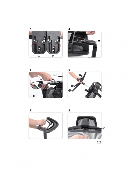 Scaun directorial negru cu tetiera HM Goliat, mesh respirabil [10]