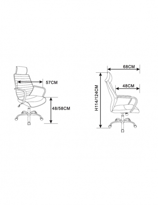 Scaun directorial GN65 mocha cu tetiera si brate cromate [5]
