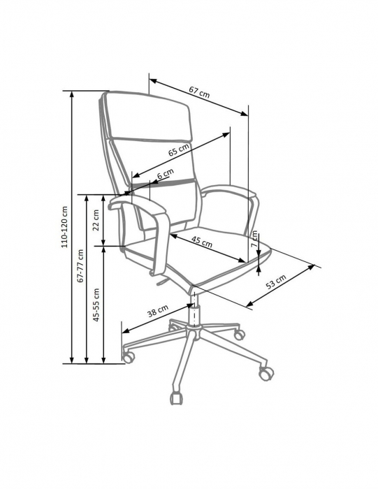 Scaun directorial HM Aurelius alb, piele ecologica, cadru cromat, ergonomic [4]