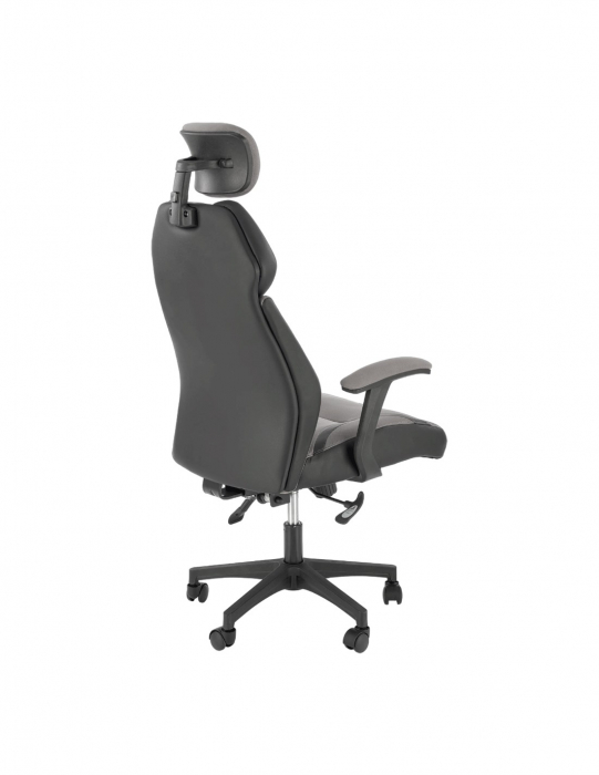 Scaun directorial HM Chrono gri - negru, design ergonomic, tetiera reglabila [4]