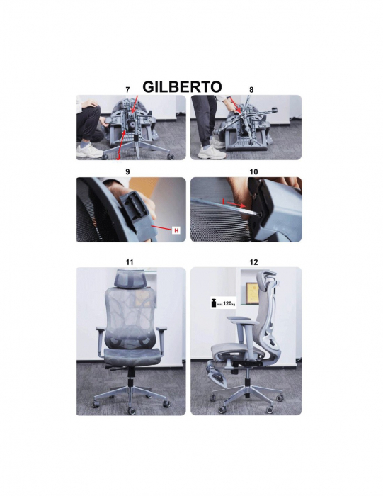 Scaun directorial negru HM Gilberto, ergonomic, cu suport lombar și bază din aluminiu cromat [12]