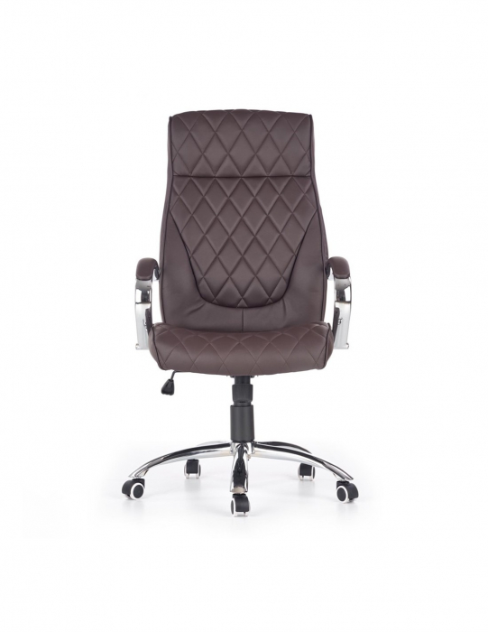 Scaun directorial HM Hilton piele ecologica maro cu baza cromata [4]