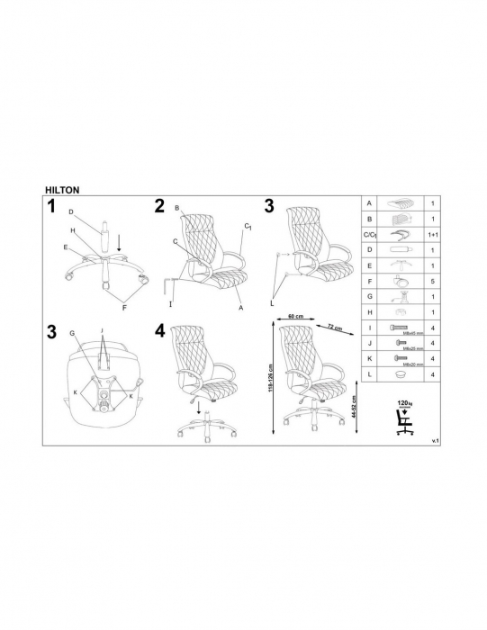 Scaun directorial HM Hilton piele ecologica maro cu baza cromata [10]