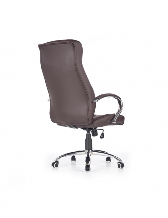 Scaun directorial HM Hilton piele ecologica maro cu baza cromata [6]
