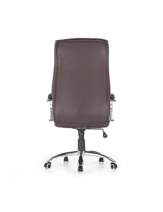 Scaun directorial HM Hilton piele ecologica maro cu baza cromata [7]