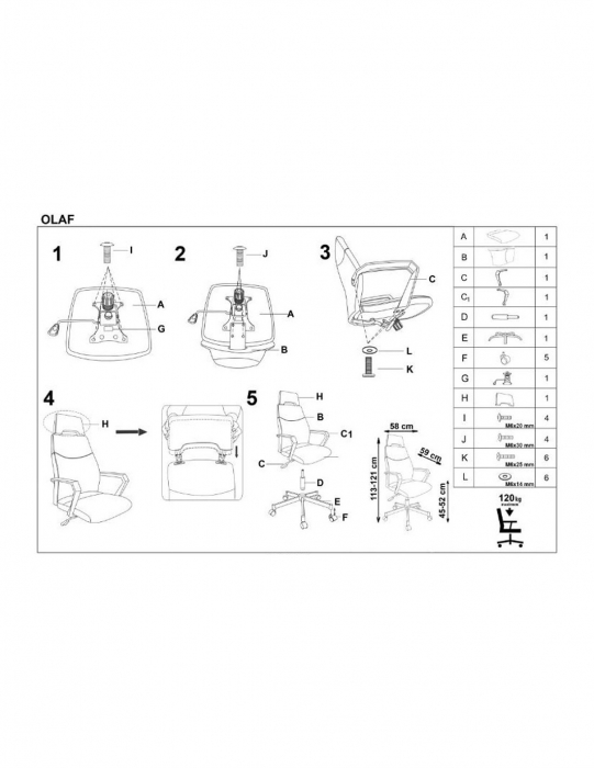 Scaun directorial HM Olaf gri cu baza cromata si spatar ergonomic [5]