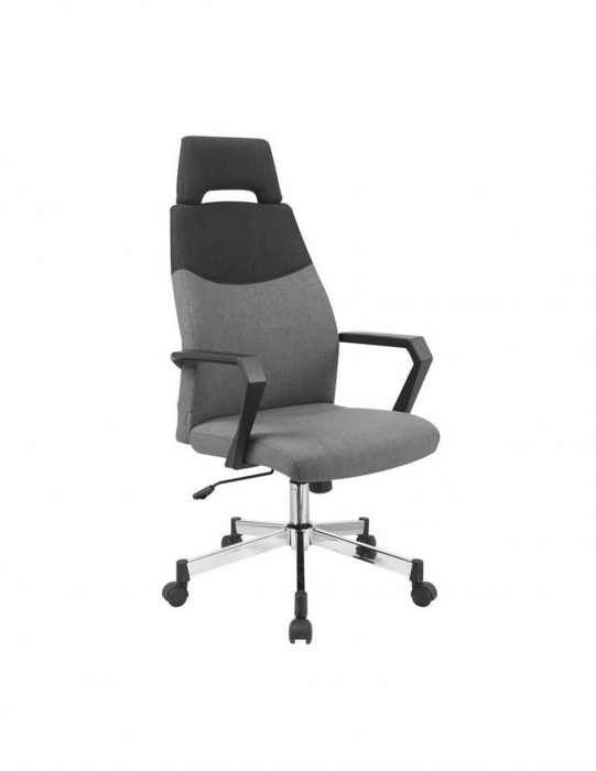 Scaun directorial HM Olaf gri cu baza cromata si spatar ergonomic [6]