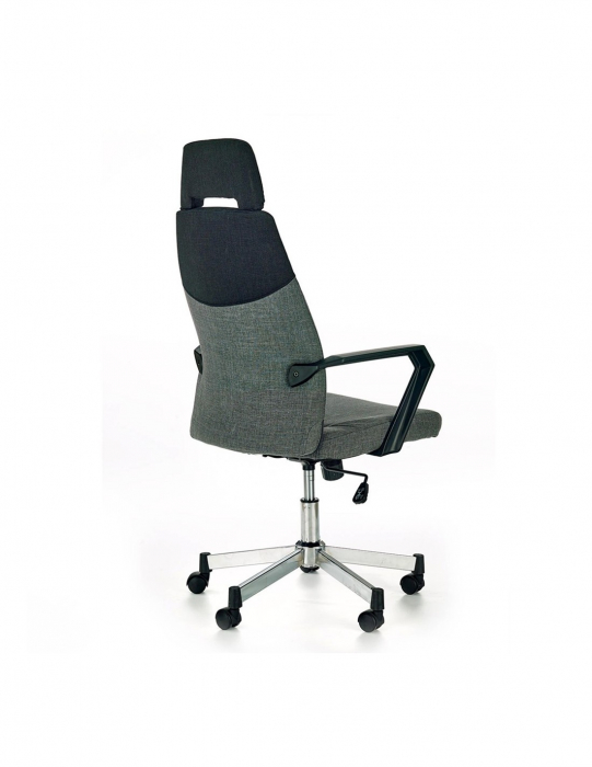 Scaun directorial HM Olaf gri cu baza cromata si spatar ergonomic [3]
