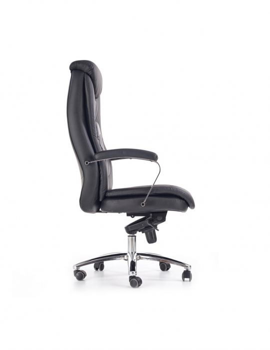 Scaun directorial HM Quad negru din piele ecologica cu baza cromata [4]