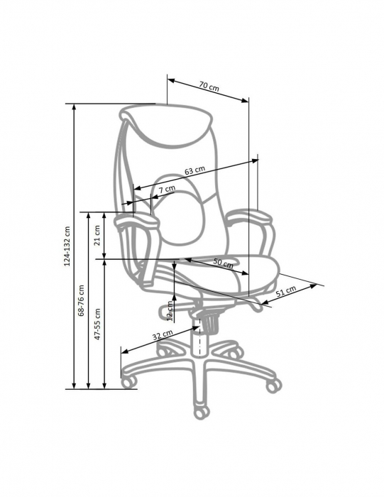 Scaun directorial HM Quad negru din piele ecologica cu baza cromata [9]