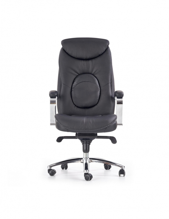 Scaun directorial HM Quad negru din piele ecologica cu baza cromata [3]