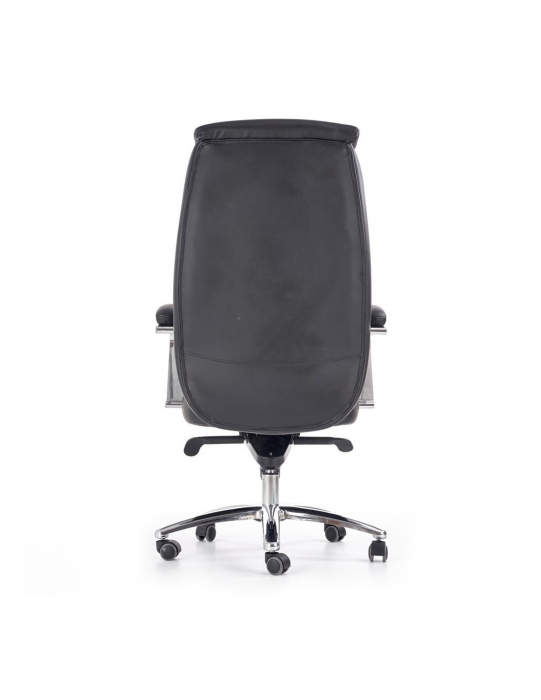 Scaun directorial HM Quad negru din piele ecologica cu baza cromata [6]
