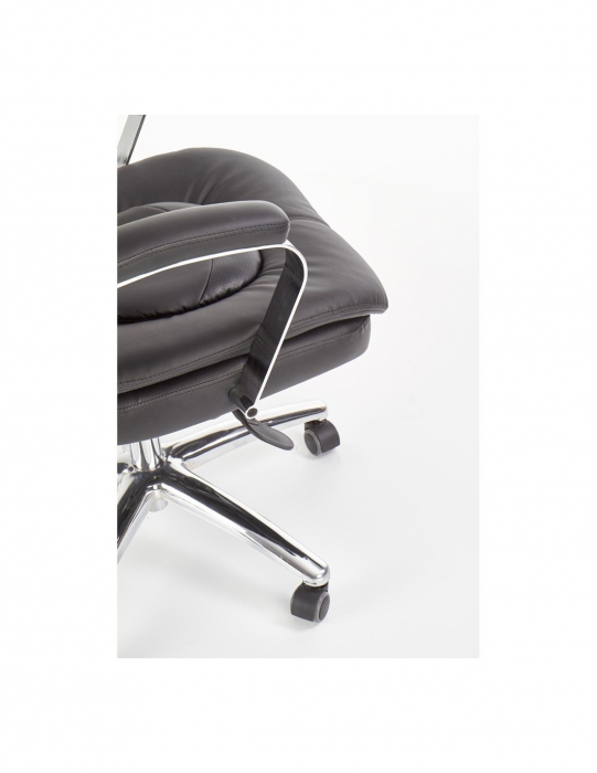 Scaun directorial HM Quad negru din piele ecologica cu baza cromata [8]