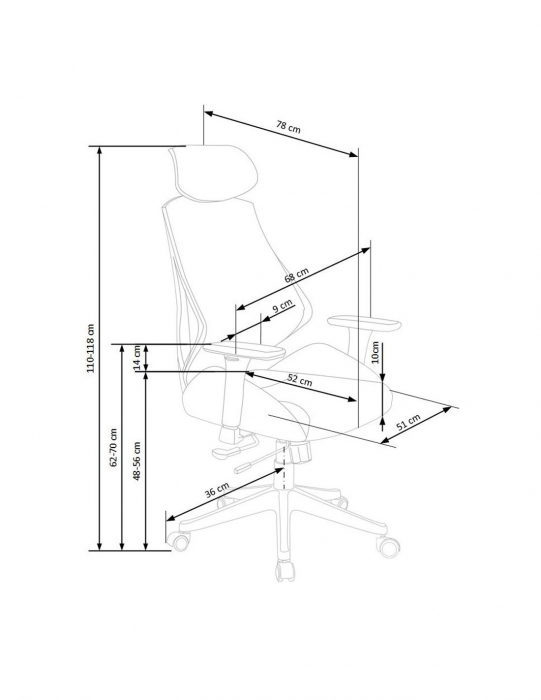 Scaun directorial ergonomic negru cu spatar mesh si tetiera [9]