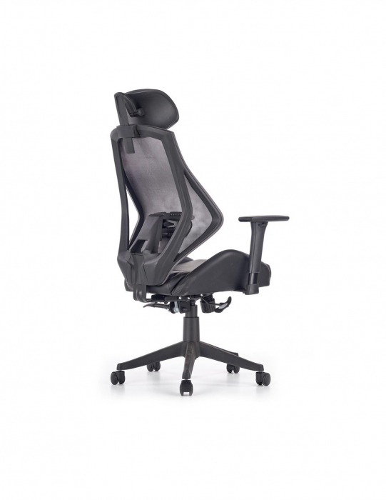 Scaun directorial ergonomic negru cu spatar mesh si tetiera [4]