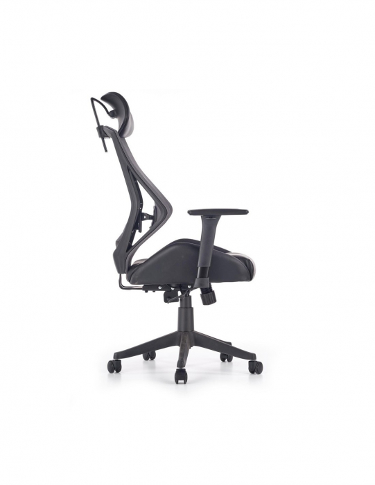 Scaun directorial ergonomic negru cu spatar mesh si tetiera [6]