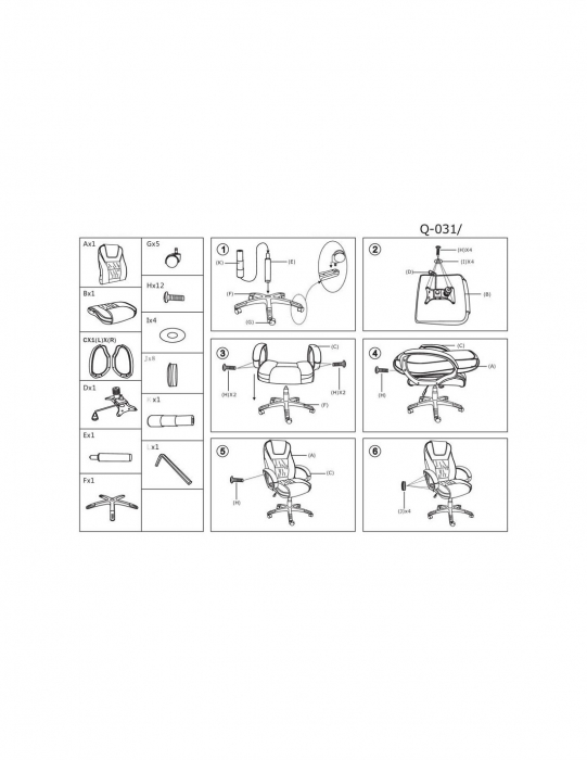 Scaun directorial SL Q031 negru [3]